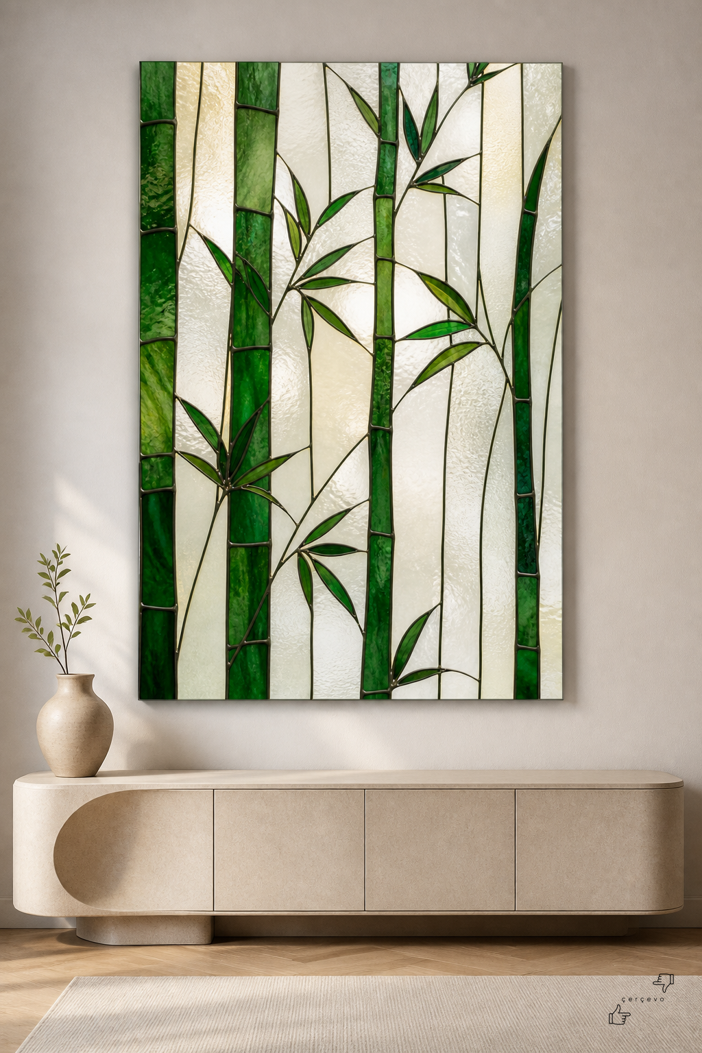 Zen Bambu Ormanı — vitray cam tablo