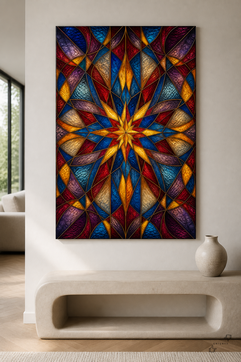 Katedral Yıldızı — vitray cam tablo
