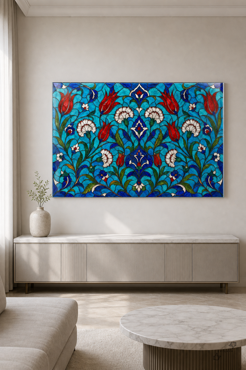 İznik Esintisi — Cam Tablo — vitray cam tablo