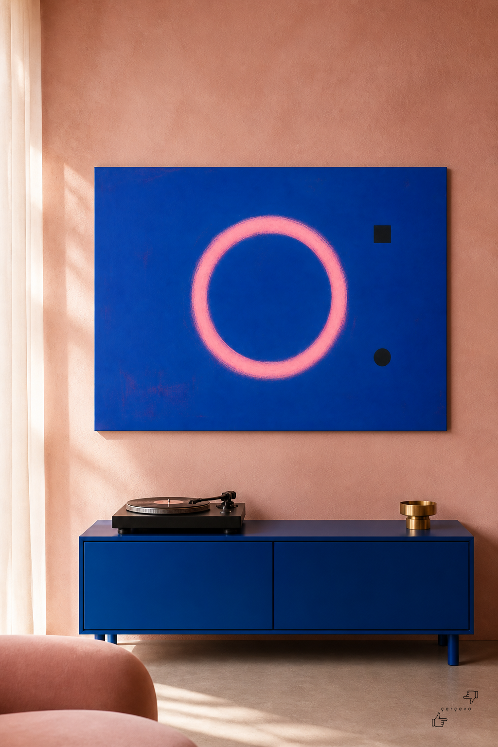 Pembe Saat — kanvas tablo