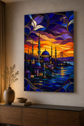 İstanbul Akşamı — vitray cam tablo