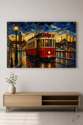 Kırmızı Tramvay — Cam Tablo — vitray cam tablo