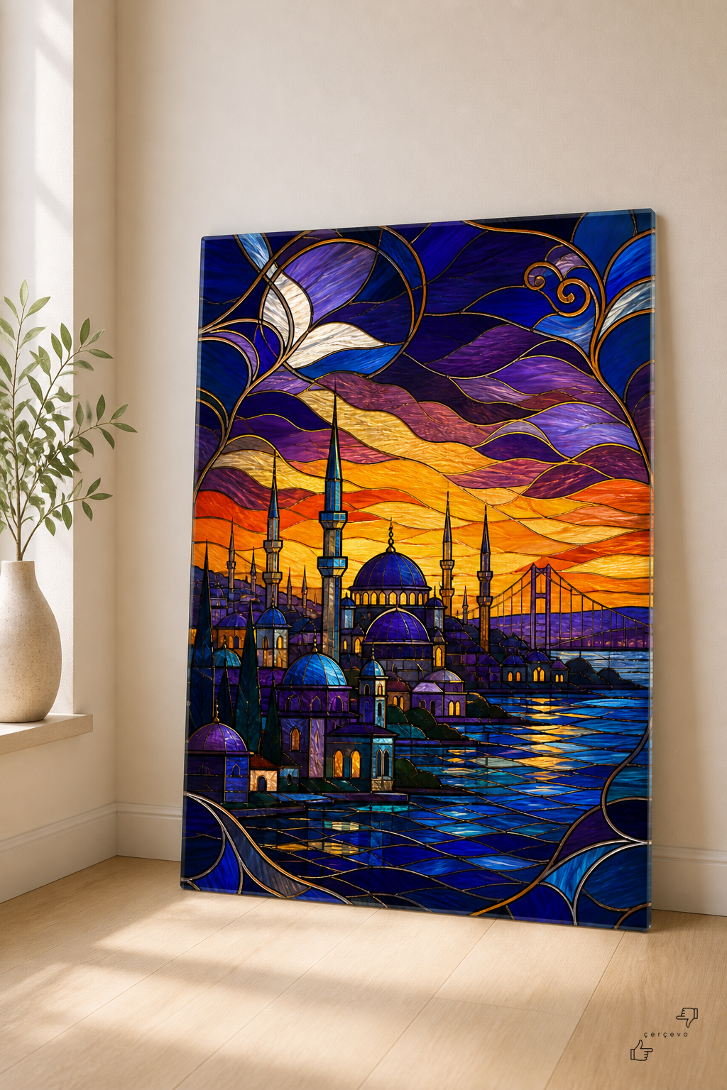 İstanbul Akşamı — vitray cam tablo