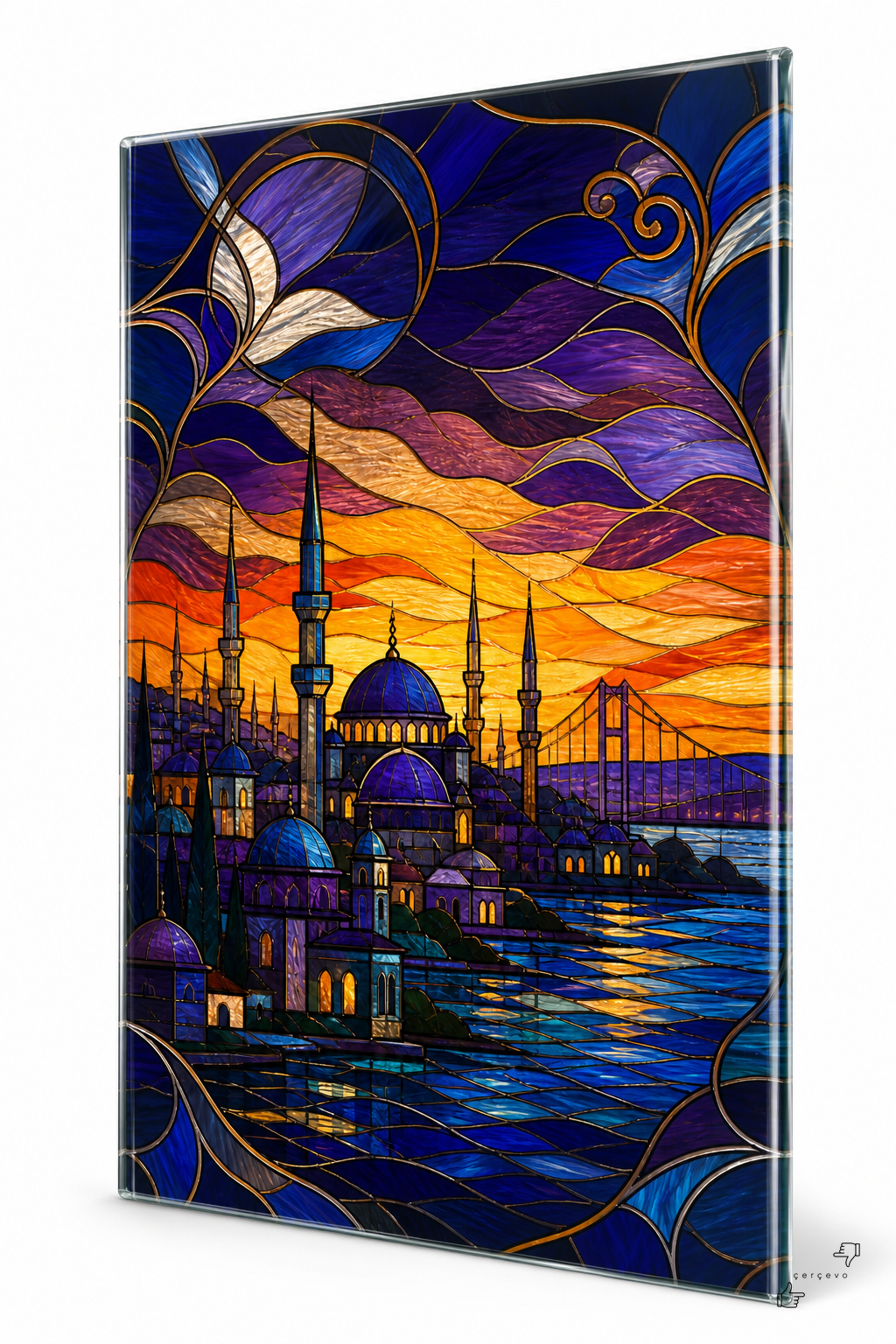 İstanbul Akşamı — vitray cam tablo