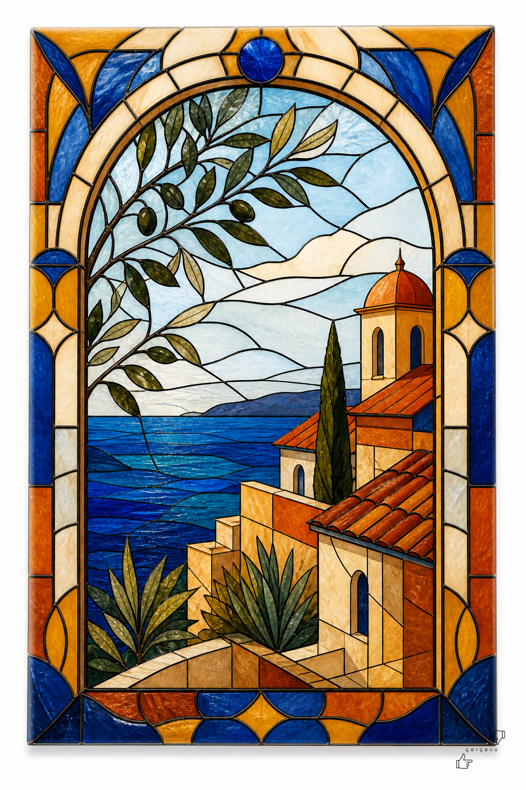 Akdeniz Penceresi — vitray cam tablo