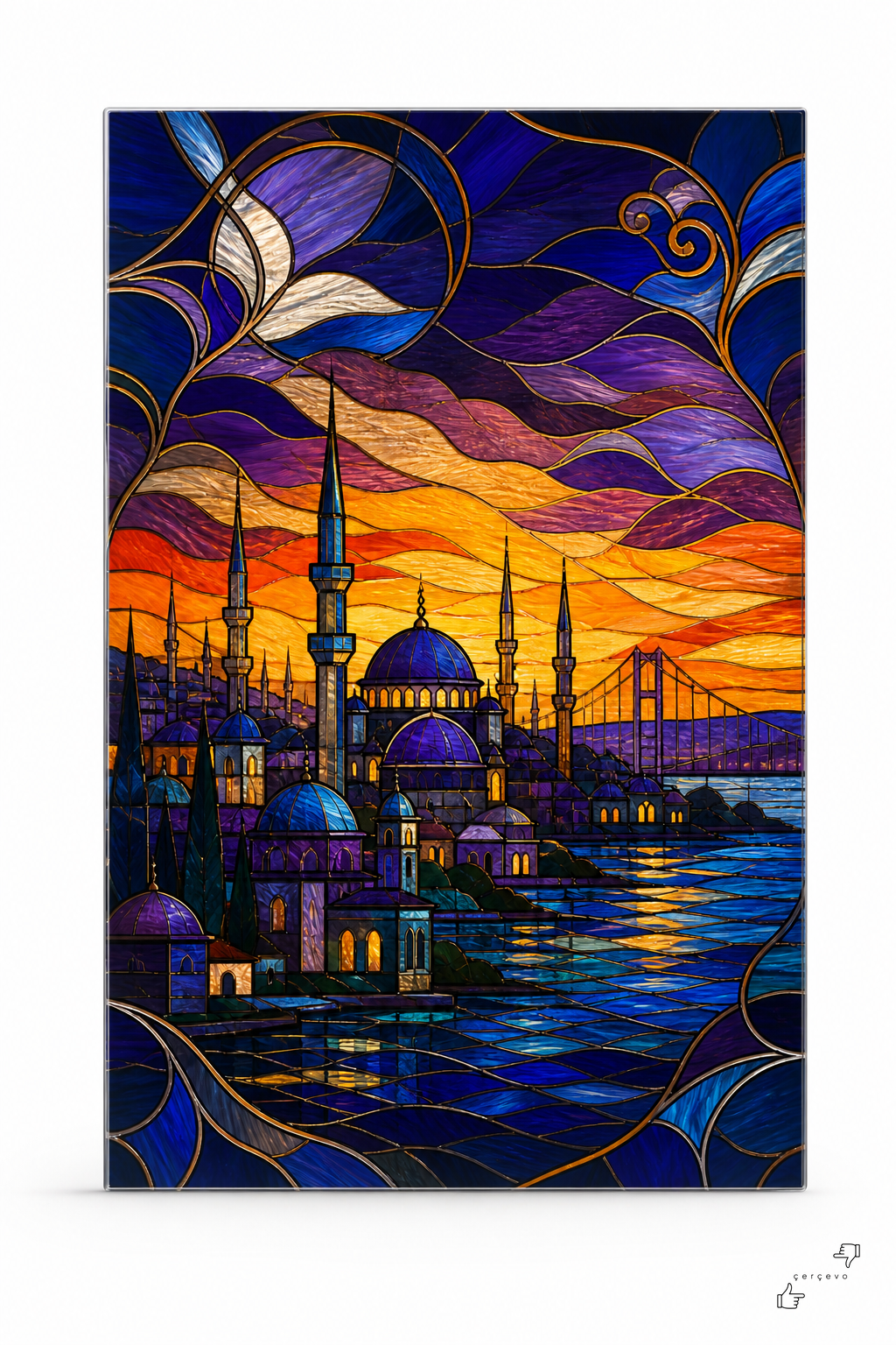 İstanbul Akşamı — vitray cam tablo
