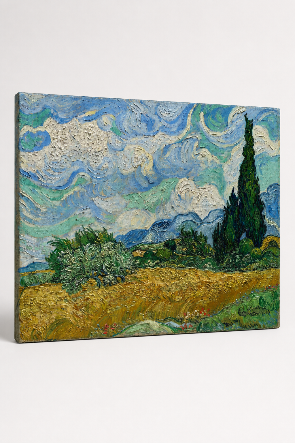 Wheat Field with Cypresses — üç çeyrek açı stüdyo çekimi