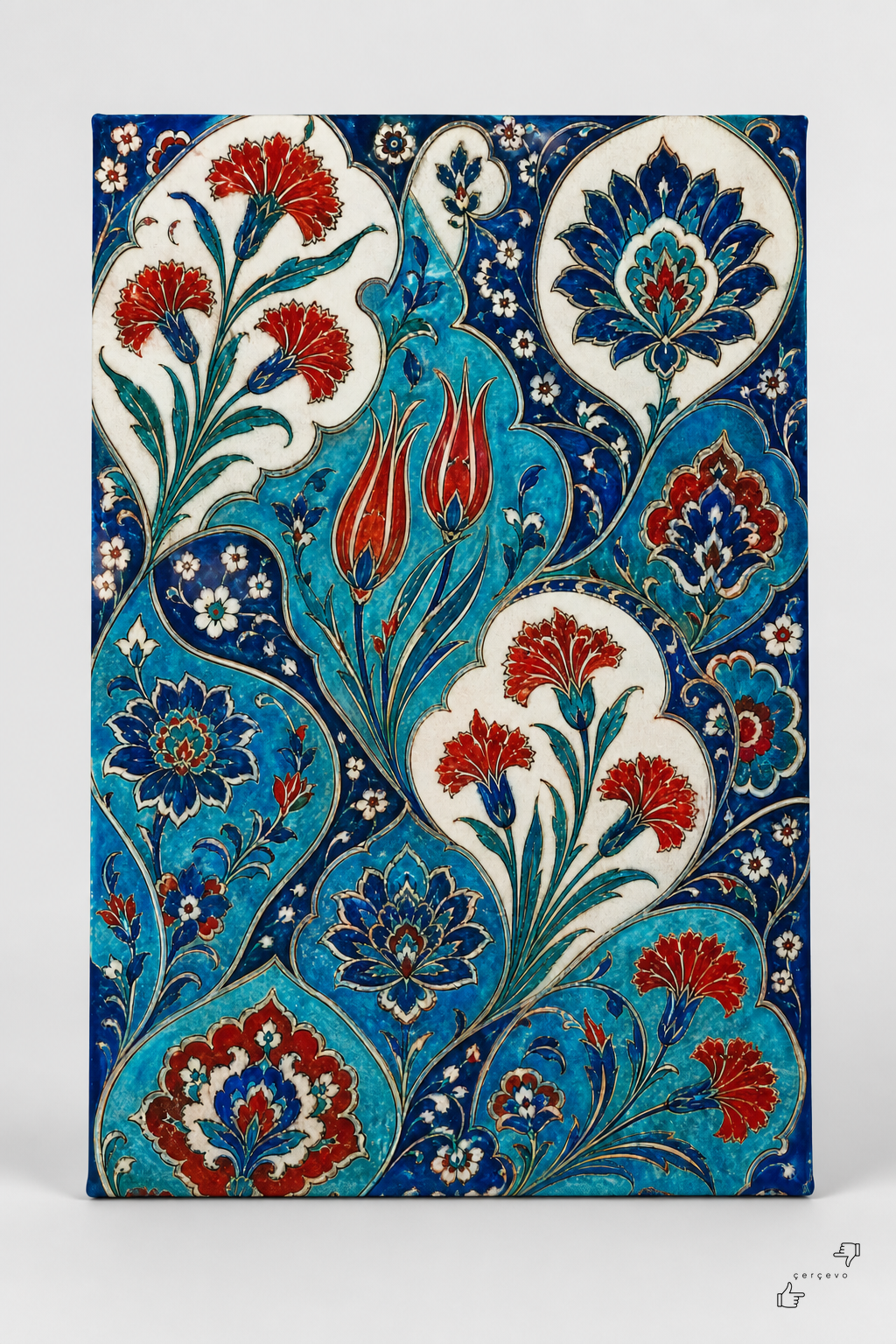 İznik Çini Deseni — Lale ve Karanfil 4