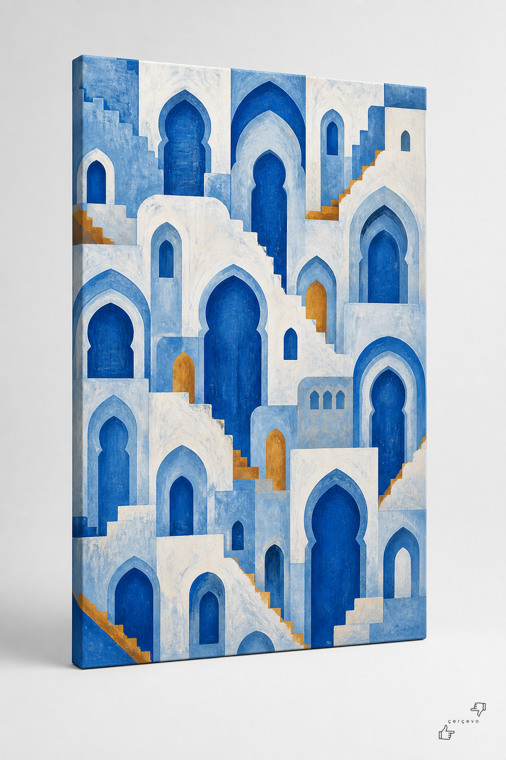 Mavi Şehir Kapı Deseni - 3
