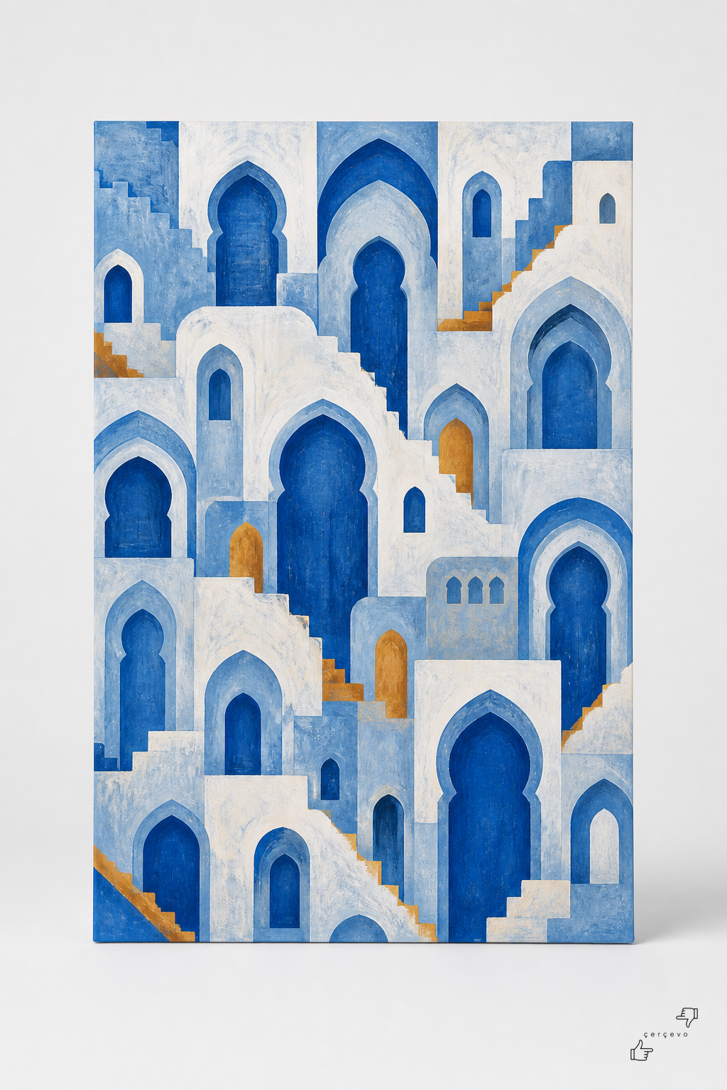 Mavi Şehir Kapı Deseni - 4