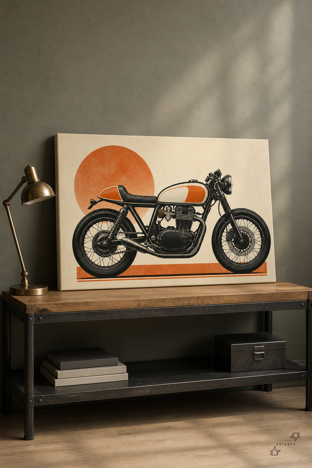 Klasik Cafe Racer — Grafik Poster Kanvas Tablo - 2