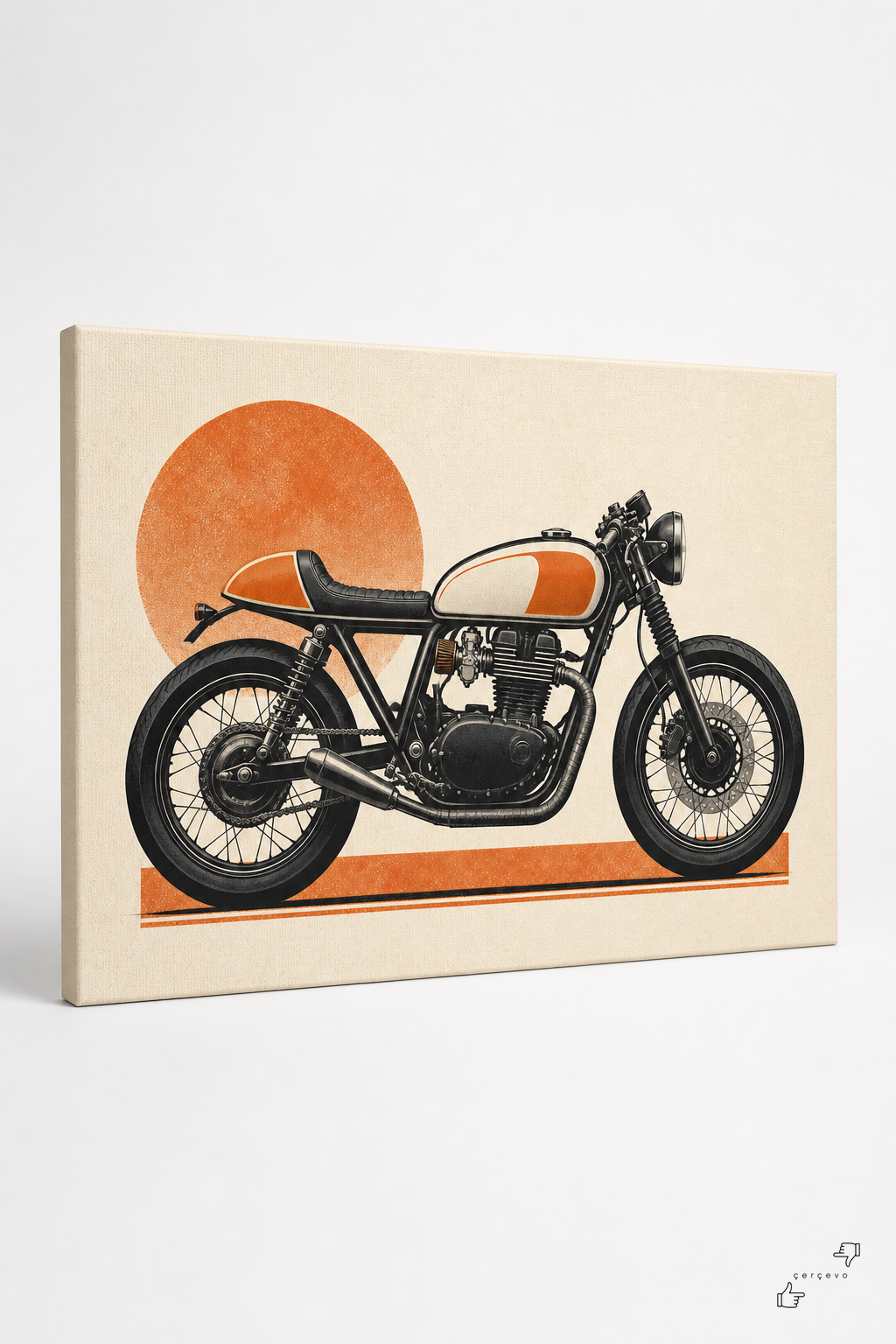 Klasik Cafe Racer — Grafik Poster Kanvas Tablo - 3