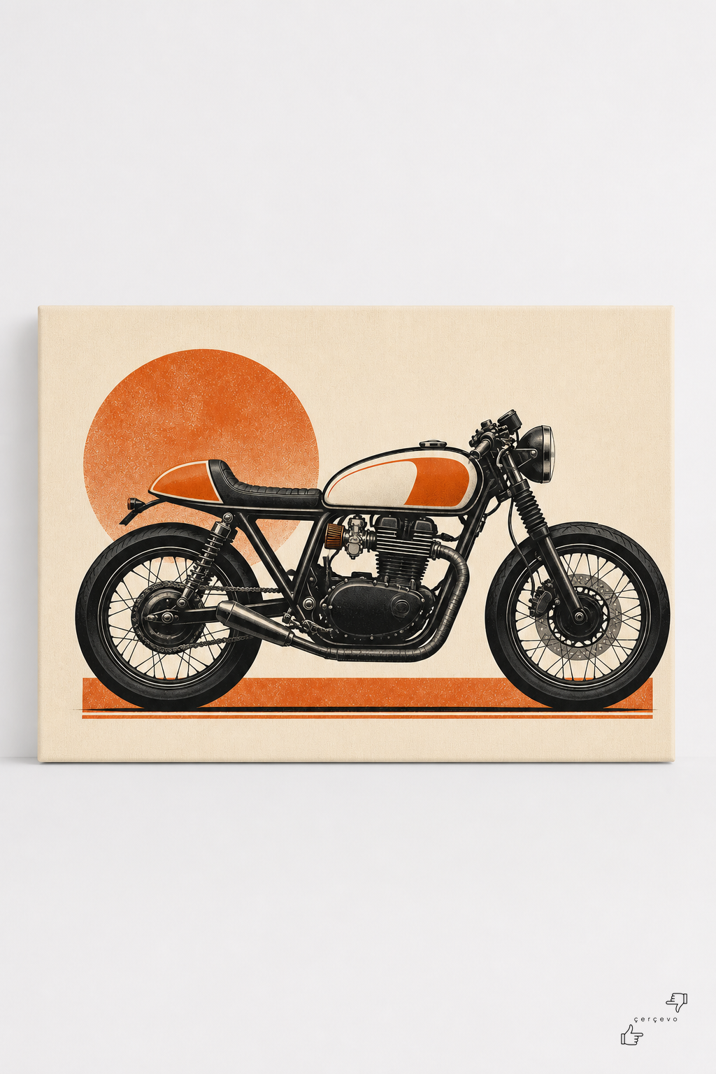 Klasik Cafe Racer — Grafik Poster Kanvas Tablo - 4