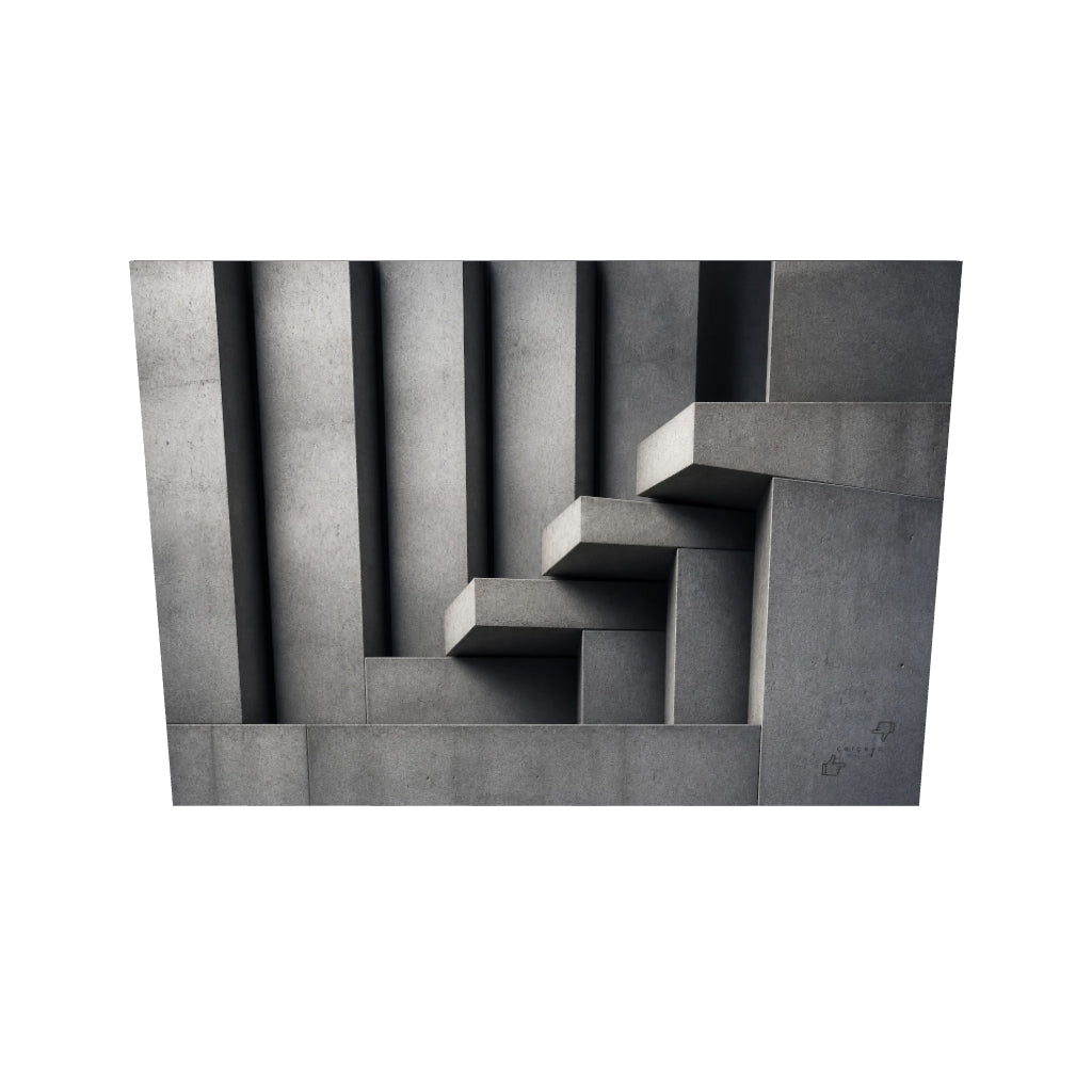 Brütalist Beton Ritmi Kanvas Tablo — 3D onizleme