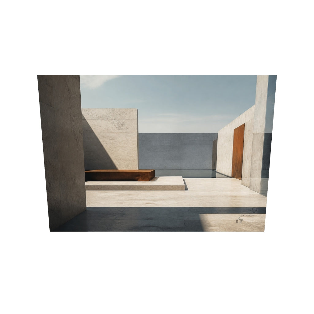 Gölge Avlusu — Mimari Soyutlama Kanvas Tablo — 3D onizleme