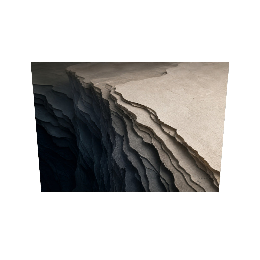 Kâğıt Uçurum — Katmanlı Arazi Formu Kanvas Tablo — 3D onizleme