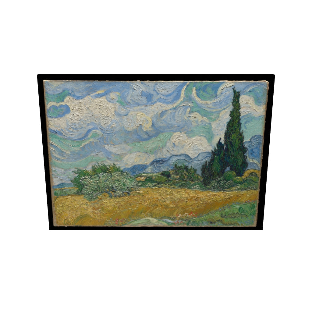 Wheat Field with Cypresses — Van Gogh Kanvas Tablo — 3D onizleme