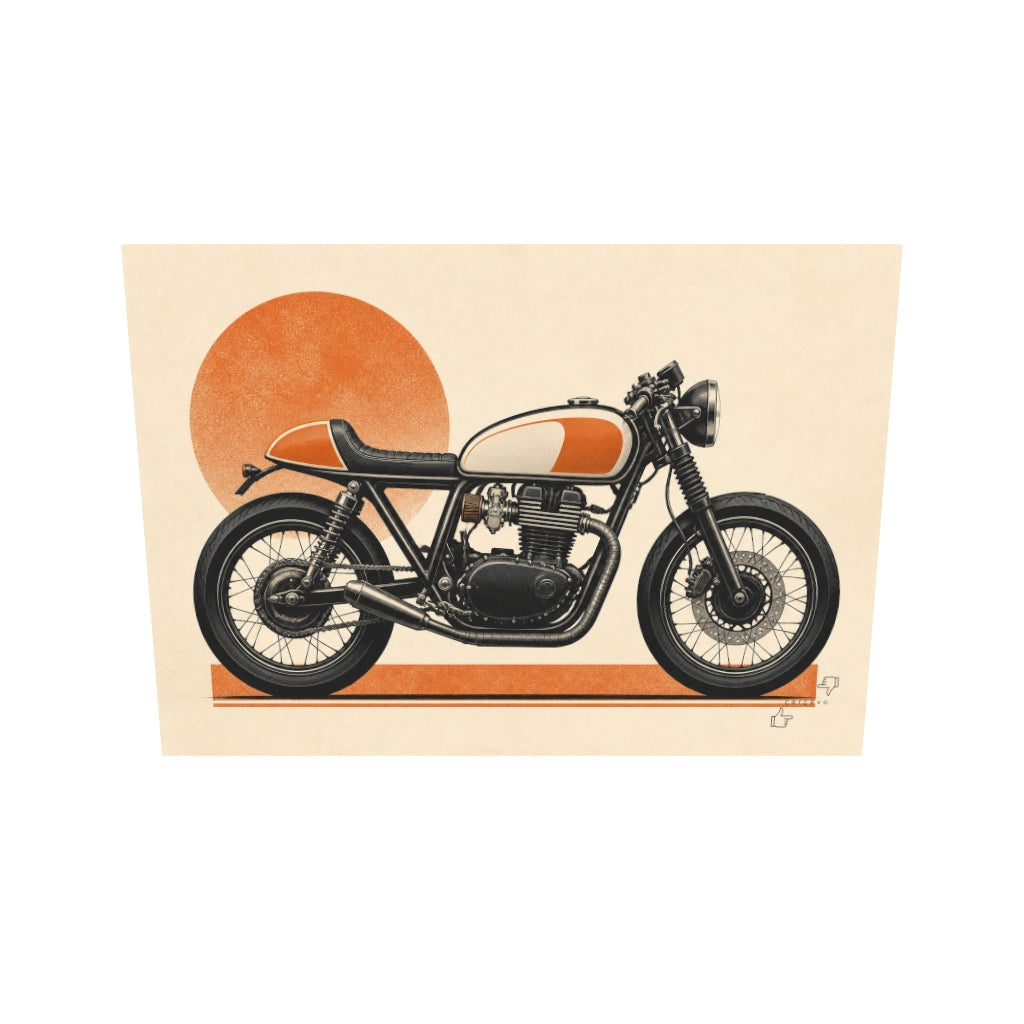 Klasik Cafe Racer — Grafik Poster Kanvas Tablo — 3D onizleme