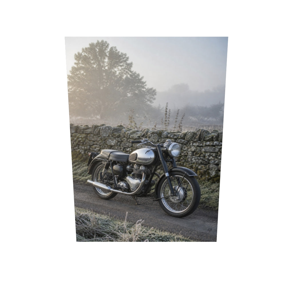 Vintage İngiliz Motosikleti — Kırsal Yol Kanvas Tablo — 3D onizleme
