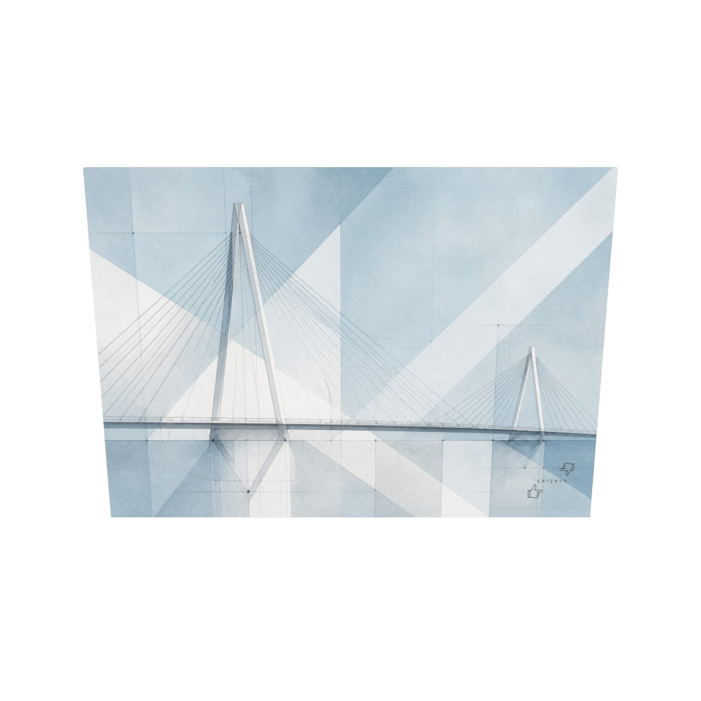 Cam Köprü — Geometrik Soyutlama Kanvas Tablo — 3D onizleme
