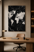 Dünya Haritası — Siyah Beyaz Modern 1