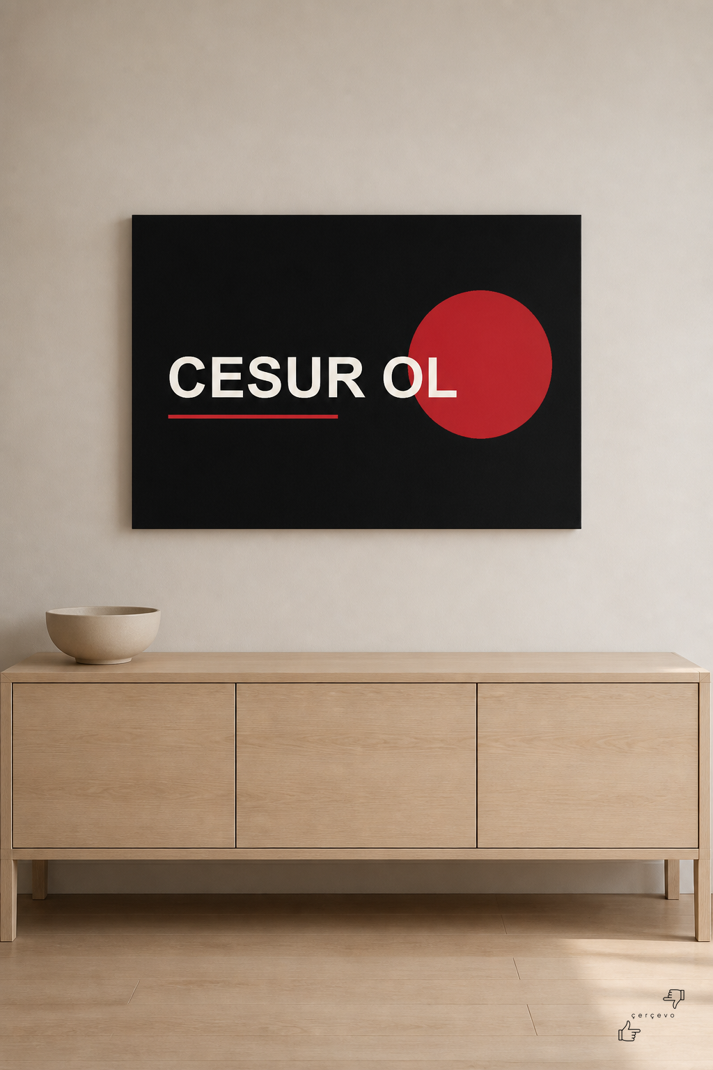"Cesur Ol" — Cesur Tipografi Posteri Kanvas Tablo