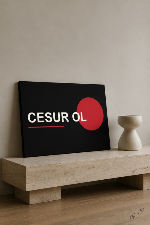 "Cesur Ol" — Cesur Tipografi Posteri Kanvas Tablo
